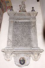 Memorial to Ursula wife of Sir John Bridgeman in Llanyblodwel church