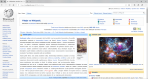 Screenshot Wikipedie v původním prohlížeči Microsoft Edge 44 ve Windows 10