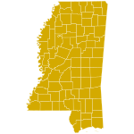 Mississippi Democratic Presidential Primary Election Results by County, 2016.svg