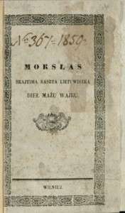 Mokslas skaitymo rašto lietuviško, 1859 edition