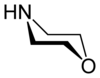 perspective skeletal formula of the morpholine molecule