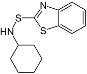 Strukturformel von N-Cyclohexylbenzothiazol-2-sulfenamid