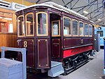 Spårvagn nr HKB 8, byggd 1897 av Maschinen-Actiengesellschaft Nürnberg för Holmenkollbanan.[3]