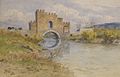 Filippo Anivitti, acquarello su cartoncino: Veduta del Ponte Nomentano.