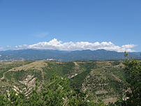 The Pirin mountains as seen from a hill above Kalimantsi village.