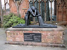 Reconciliation, by Josefina de Vasconcellos Reconciliation Statue, The Old Cathedral, Coventry.jpg