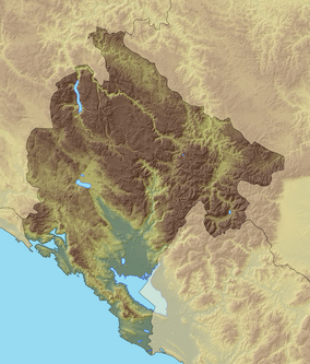 Mapa sa lokacijom zaštićene oblasti Park prirode Ulcinjska solana