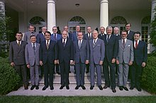 President Nixon and his cabinet at the White House in June 1972 Richard M. Nixon posing with his Cabinet - NARA - 194437.jpg