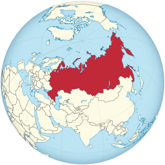 Russia on the globe (+claims hatched) (Russia centered).svg