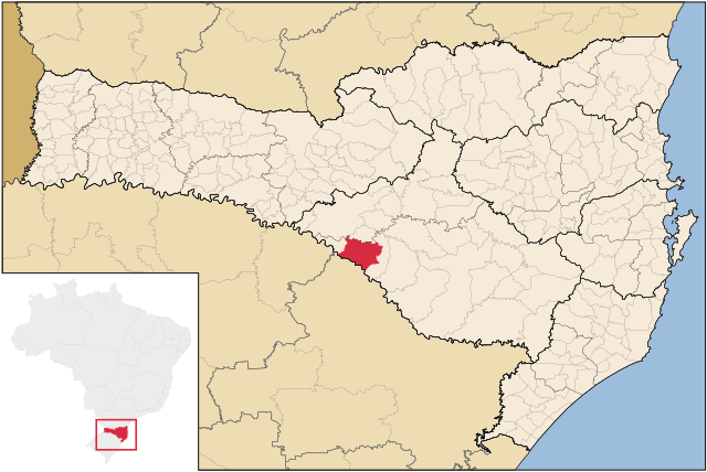 Localização de Anita Garibaldi em Santa Catarina