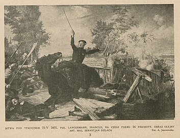 Le colonel Langermann pendant la bataille de Tykocin, peinture à l'huile présentée au Salon de 1835.