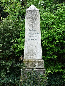 Stephan Born (1824–1998), ursprünglicher Name Simon Buttermilch. Politiker. Grab auf dem Friedhof Wolfgottesacker, Basel