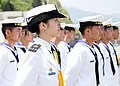 夏季甲式軍常服の女性通信三等士官長（2016年6月）