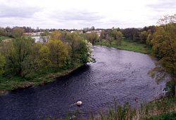řeka v Bausce v Lotyšsku