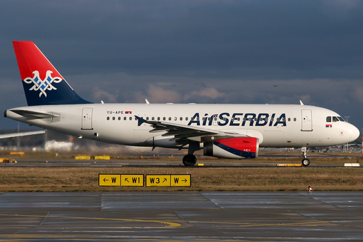 Ербас А319-100 Ер Србије у Франкфурту.