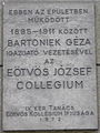 Bartoniek Géza és az Eötvös József Collegium Gönczy Pál utca 2.