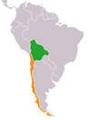 Location map for Bolivia and Chile.