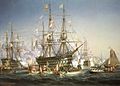 Pintura do navio The Bretagne, por Jules Achille Noël