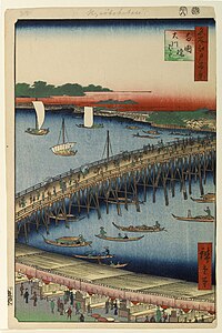 31. Ryōgoku-hashi und Ufer des Sumidagawa