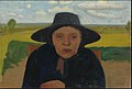 Brustbild einer alten Bäuerin mit Hut vor Landschaft, Paula Modersohn-Becker (ca. 1901)[20]