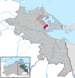 Läget för kommunen Buggenhagen i Landkreis Vorpommern-Greifswald