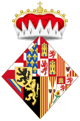 Coat of arms as consort of Philip the Handsome[31][32]