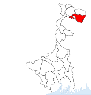 Location of Cooch Behar district in West Bengal