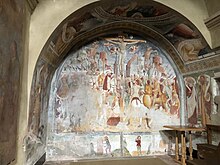 Crocifissione - Affresco di Guglielmo da Montegrino - Chiesa di San Giorgio a Brissago Valtavaglia provincia di Varese