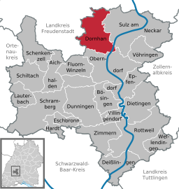 Läget för Dornhan i Landkreis Rottweil