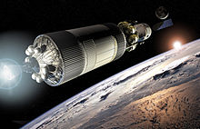 Earth Departure Stage EDP and CEV leaving orbit.jpg