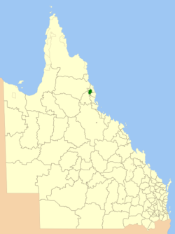 Karte von Australien, Position von Shire of Eacham hervorgehoben