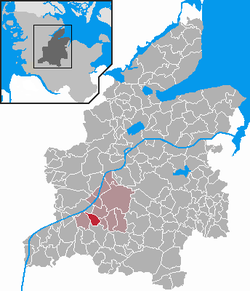 Elhelyezkedése Schleswig-Holstein térképén