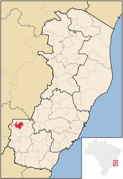 Localização de Irupi no Espírito Santo