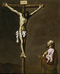 Miniatura para San Lucas como pintor, ante Cristo en la Cruz