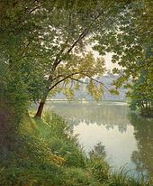 Henri Biva, c. 1905-06, Matin a Villeneuve (From Waters Edge), oil on canvas, 151.1 x 125.1 cm Henri BIVA, ca 1905-06, Matin a Villeneuve, Salon 1906 postcard - original painting, oil on canvas, 151.1 x 125.1 cm, private collection.jpeg