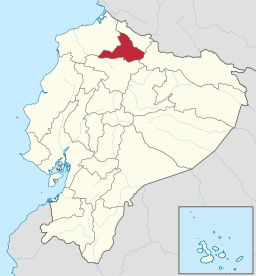 Provinsens läge i Ecuador.