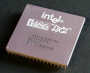 An Intel 80486DX2 CPU from above