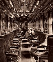 Interieur d un wagon de premiere classe sur la ligne du Grand Tronc, Louis-Prudent Vallee, Quebec, 1880