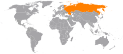 Карта с указанием местоположения Иордании и России