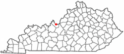 Location of Brandenburg, Kentucky