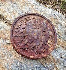 Cadastre survey marker from the South Tyrol mountains, 2018 Katastermarke sudtirol 2018.jpg
