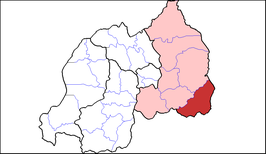 Locatie van Kirehe binnen de provincie Oost