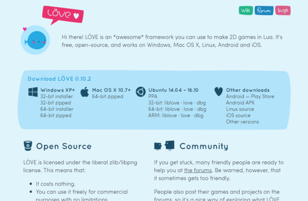 Site web de Löve2D