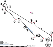 The championship returned to the Circuit Paul Ricard for the first time since 1990. Le Castellet circuit map Formula One 2018 without corner names English 29 06 2021.svg