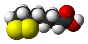 Space-filling model of the lipoic acid molecule