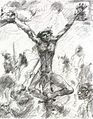 Kreuzigung, Zeichnung von Lovis Corinth 1923