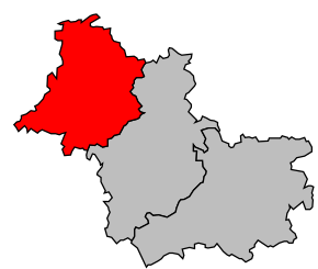 Arrondissement na mapě departementu Loir-et-Cher