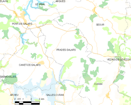 Mapa obce Prades-Salars