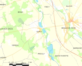 Mapa obce Quincy