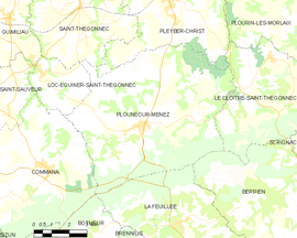 Mapa obce Plounéour-Ménez